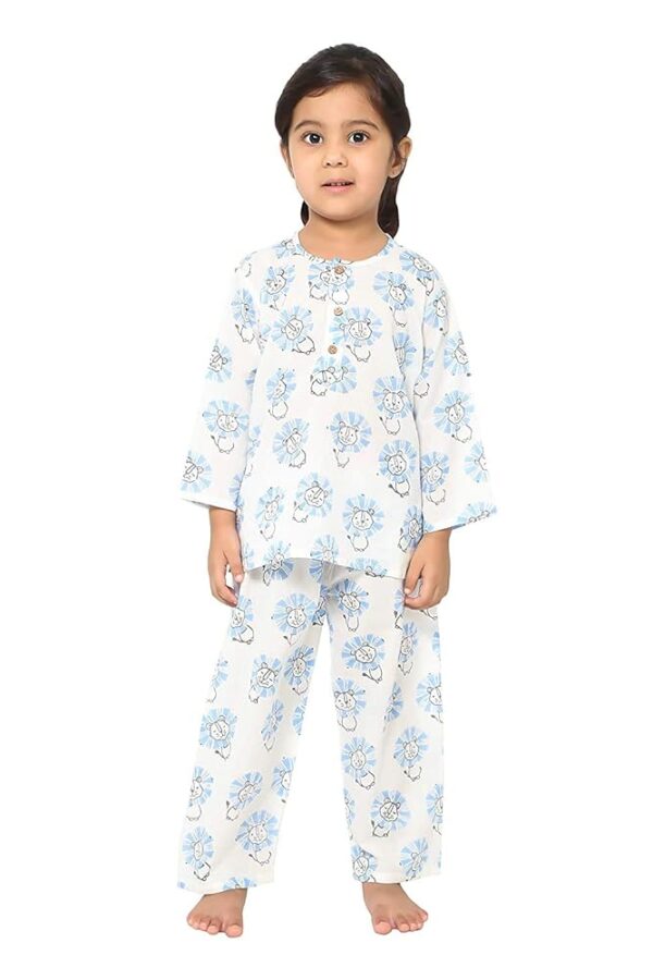 Cotton Night Suit for Boys & Girls | Kids Pajama Set | Baby Girls Top-Pant Set | Kids Dress