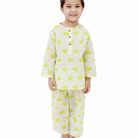 Cotton Night Suit for Boys & Girls | Pajama Sets | Baby Top & Pant | Kids Dress | Printed Night Dress | Sleepwear Suit | P-3