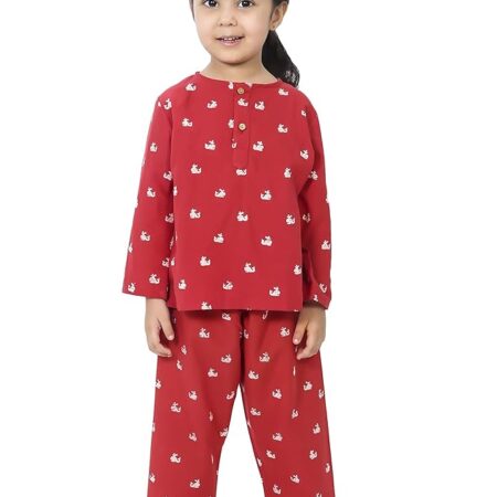 Cotton Night Suit for Boys & Girls | Pajama Sets | Baby Top & Pant | Kids Dress | Printed Night Dress | Sleepwear Suit | P-3