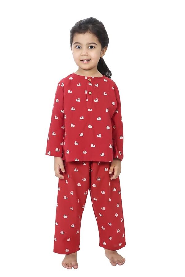 Cotton Night Suit for Boys & Girls | Pajama Sets | Baby Top & Pant | Kids Dress | Printed Night Dress | Sleepwear Suit | P-3