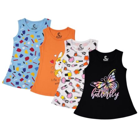 CLAP Baby Girl's Midi Dress (Pack of 4)