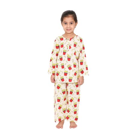 Cotton Night Suit for Boys & Girls | Kids Pajama Set | Baby Girls Top-Pant Set | Kids Dress