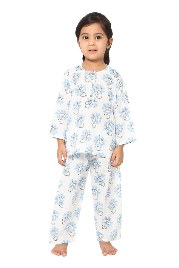 Cotton Night Suit for Boys & Girls | Kids Pajama Set | Baby Girls Top-Pant Set | Kids Dress