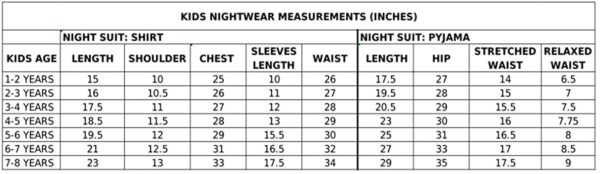Cotton Night Suit for Boys & Girls | Kids Pajama Set | Baby Girls Top-Pant Set | Kids Dress