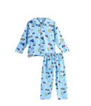Cotton Night Suit for Girls & Boys, Full Sleeves, Printed, Collared Neck Sleepuits, Shirt & Pyjama Set Nightwear for Kids