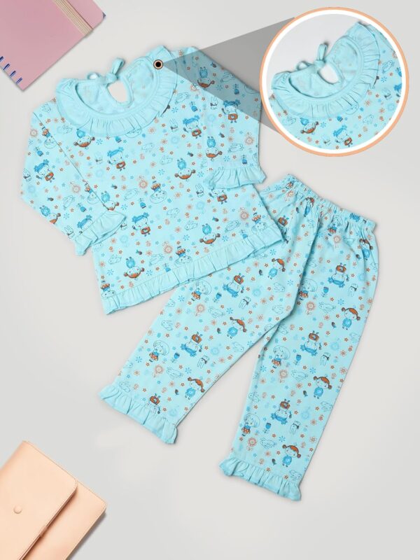 Cotton Printed Full Sleeve Night Suit for Kids, Sleepwear for Girl, Loungewear Cotton Blend Shirt & Pyjama Set, Sleepsuit for Kid, Nightdress for Girls, Night Dress for...