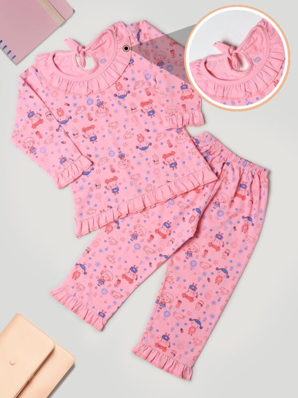 Cotton Printed Full Sleeve Night Suit for Kids, Sleepwear for Girl, Loungewear Cotton Blend Shirt & Pyjama Set, Sleepsuit for Kid, Nightdress for Girls, Night Dress for...