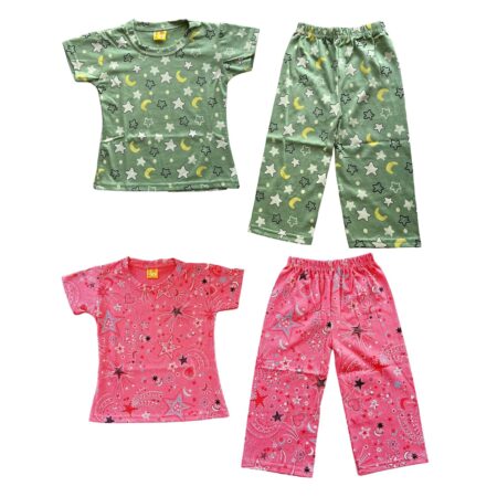 Cotton Printed Pyjama Set | Printed | Cotton | Night Suit | Nightwear | Sleepwear | Sleepwear Baby Products | Pajama Set | Full Cover Dress | 2-3 Years