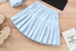 Three Piece Co ord Set Dress for Girls Jacket Top and Skirt Cotton Open Front Suits Set