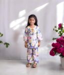 Kids Cotton Round Neck Full Sleeves Regular Floral Printed Kurti with Sharara For Baby Girls