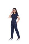 Girls Night Dress | Cotton T-Shirt & Pajama Set | Kids Night Suit | Baby Nightware | Navy Blue
