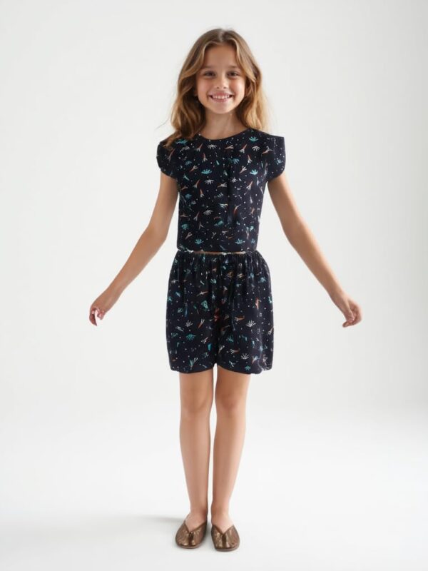 Girl's Premium Cotton Night Suit (Printed T-Shirt & Pant Set/Girls Night Dress/Nightwear) Pack of 1