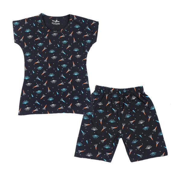 Girl's Premium Cotton Night Suit (Printed T-Shirt & Pant Set/Girls Night Dress/Nightwear) Pack of 1