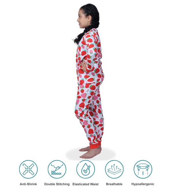 Girls Nightwear | Bottom Pyjama Tshirts | Breathable Fabric Pajama Sets | Cotton Night Dress Jogger | Trouser Full Sleeves Tshirt Night Suit for Kids|Pack 1