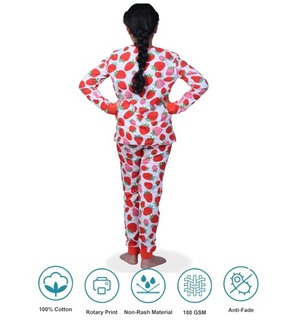 Girls Nightwear | Bottom Pyjama Tshirts | Breathable Fabric Pajama Sets | Cotton Night Dress Jogger | Trouser Full Sleeves Tshirt Night Suit for Kids|Pack 1