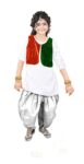 Tricolor dhoti kurta set with tricolor sequence jacket coat sadari