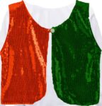 Tricolor dhoti kurta set with tricolor sequence jacket coat sadari