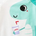 Boys and Girls Cotton Graphic Print Bodysuit In White Color