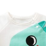 Boys and Girls Cotton Graphic Print Bodysuit In White Color