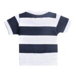 Boys Cotton Stripes Bear Print Half Sleeves T-shirt and Joggers Set In Multi Color