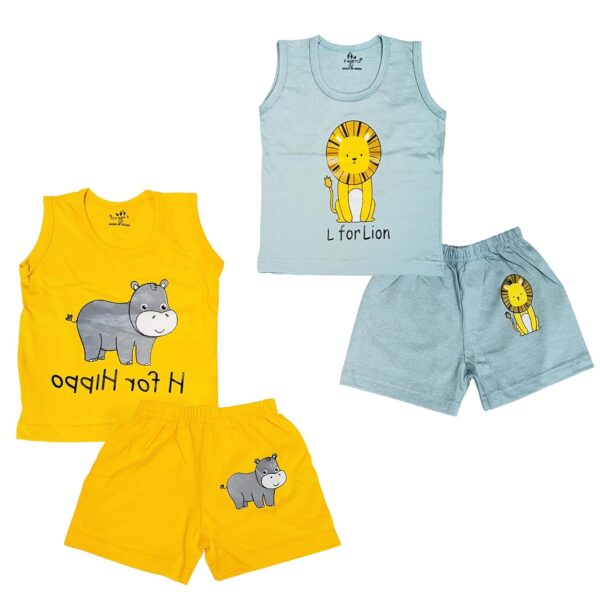 Baby & Kids Summer Wear/T-shirt & Short/Cotton Summer Dress/Cut Sleeves T-shirt Nekar