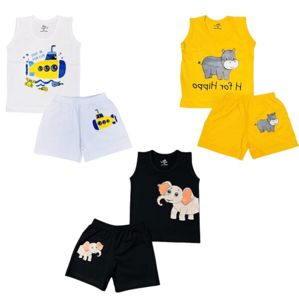 Baby & Kids Summer Wear/T-shirt & Short/Cotton Summer Dress/Cut Sleeves T-shirt Nekar