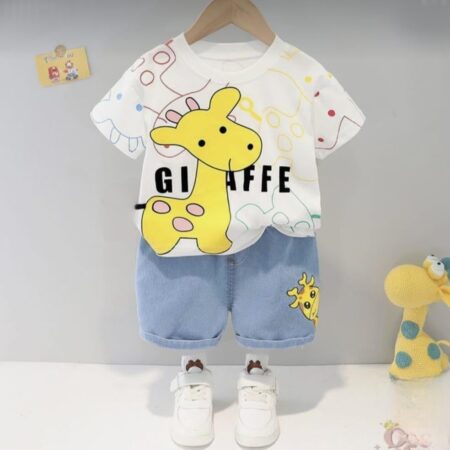 I.T T-shirt and Short Set for Baby Boys & Baby Girls, Printed Half Sleeves Clothing Set for Kids