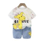 T-shirt and Short Set for Baby Boys & Baby Girls, Printed Half Sleeves Clothing Set for Kids