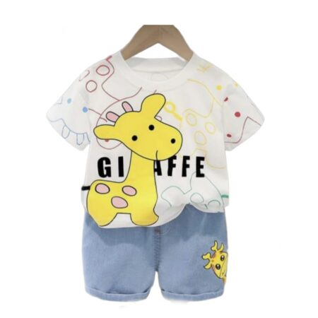 T-shirt and Short Set for Baby Boys & Baby Girls, Printed Half Sleeves Clothing Set for Kids