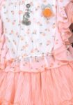 Kids Girl's Cotton Blend Top with Skirt (Peach,1-2 Years)