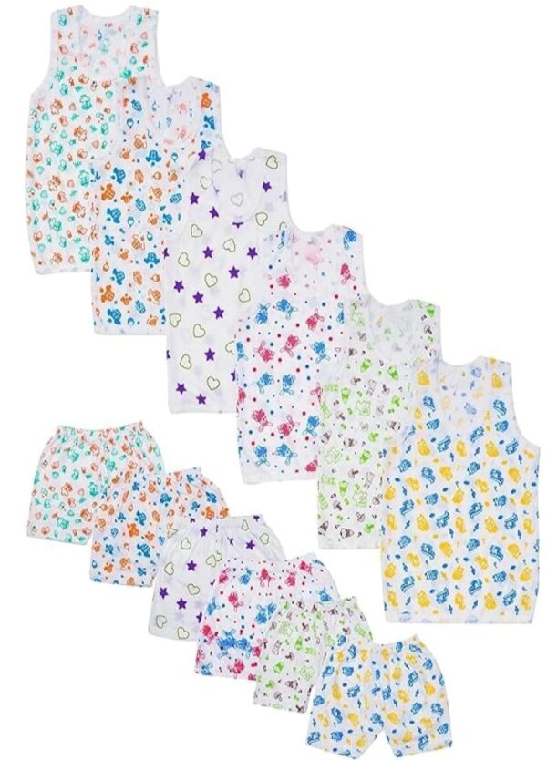 Baby Boy and Baby Girl's Summer Cartoon Print Sleevelees Soft Cotton Casual Vest