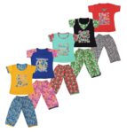 Girl's Cotton Printed Pyjama Set Combo Pack of 5