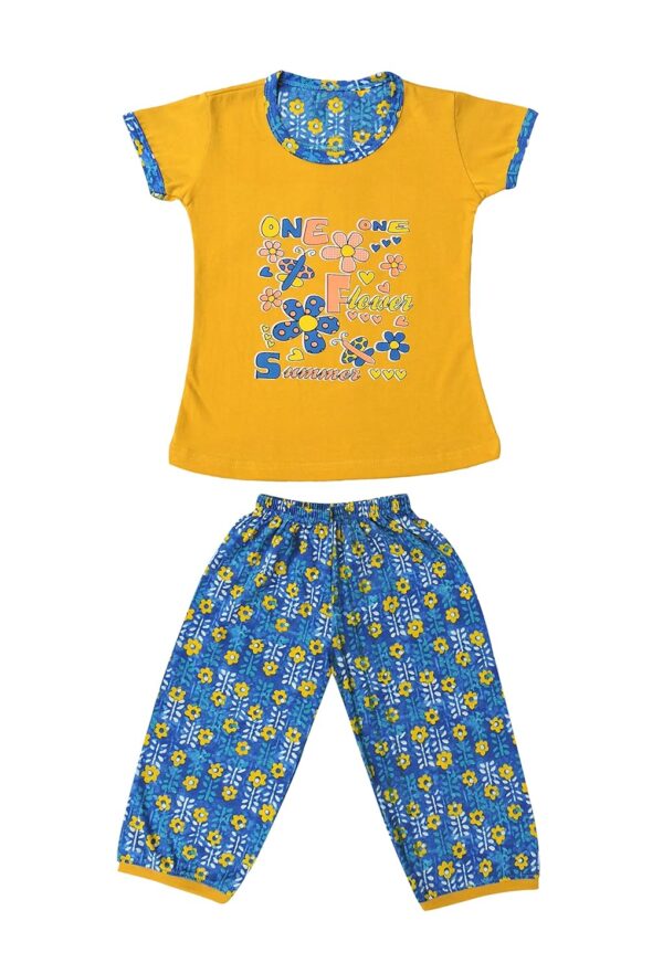 Girl's Cotton Printed Pyjama Set Combo Pack of 5