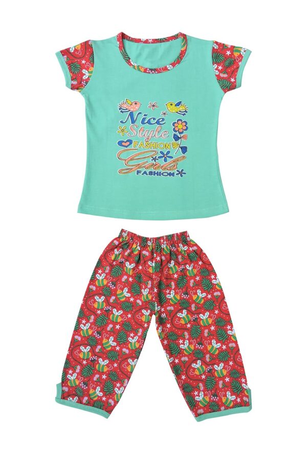 Girl's Cotton Printed Pyjama Set Combo Pack of 5