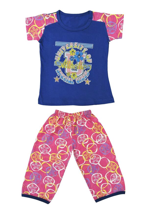 Girl's Cotton Printed Pyjama Set Combo Pack of 5