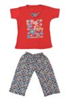 Girl's Cotton Printed Pyjama Set Combo Pack of 5