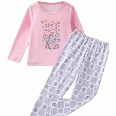 Kids Dress for Baby Girls | Cotton Pajama Set | Full Sleeves with Cute Animal Prints | Perfect for 1-7 Years Old Baby Girl | Pack of 1
