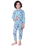 Kids Cotton Blend Night Suit Soft & Comfortable Sleepwear Set for Boys & Girls, Printed Pajamas