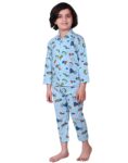 Kids Cotton Blend Night Suit Soft & Comfortable Sleepwear Set for Boys & Girls, Printed Pajamas
