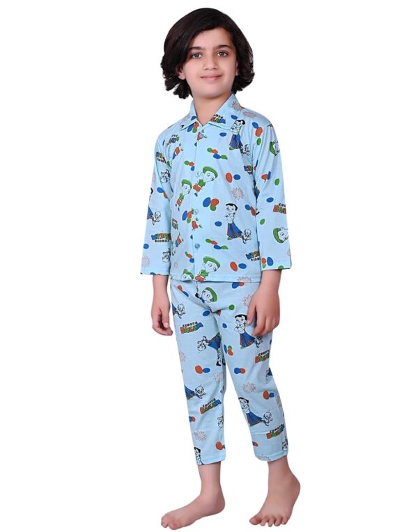 Kids Cotton Blend Night Suit Soft & Comfortable Sleepwear Set for Boys & Girls, Printed Pajamas