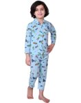Kids Cotton Blend Night Suit Soft & Comfortable Sleepwear Set for Boys & Girls, Printed Pajamas