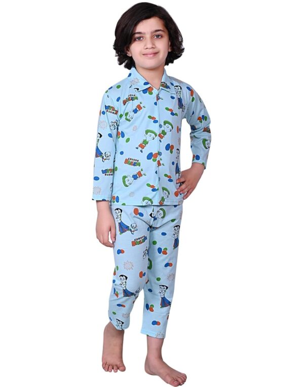 Kids Cotton Blend Night Suit Soft & Comfortable Sleepwear Set for Boys & Girls, Printed Pajamas