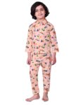 Kids Cotton Blend Night Suit Soft & Comfortable Sleepwear Set for Boys & Girls, Printed Pajamas