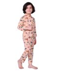 Kids Cotton Blend Night Suit Soft & Comfortable Sleepwear Set for Boys & Girls, Printed Pajamas