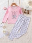 Kids Dress for Baby Girls | Cotton Pajama Set | Full Sleeves with Cute Animal Prints | Perfect for 1-7 Years Old Baby Girl | Pack of 1