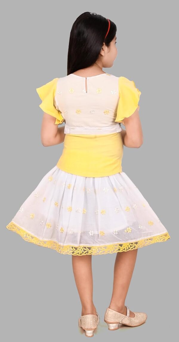 Kids Girl's Cotton Blend Top with Skirt (Pink,1-2 Years)