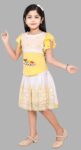 Kids Girl's Cotton Blend Top with Skirt (Pink,1-2 Years)