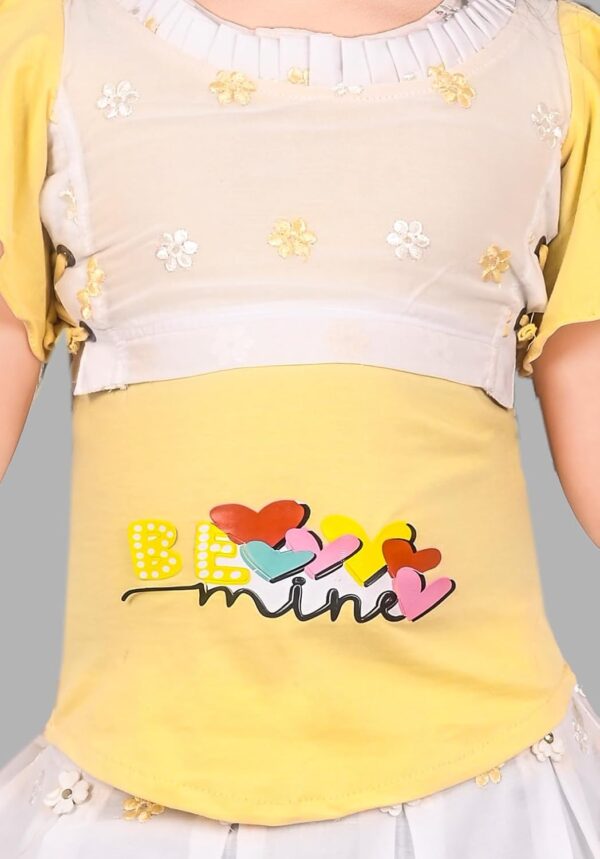 Kids Girl's Cotton Blend Top with Skirt (Pink,1-2 Years)