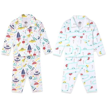 Kids Pajama Set Combo | Cotton |Night Suit | Sleepwear for Baby-City Drive-Tour to the Space