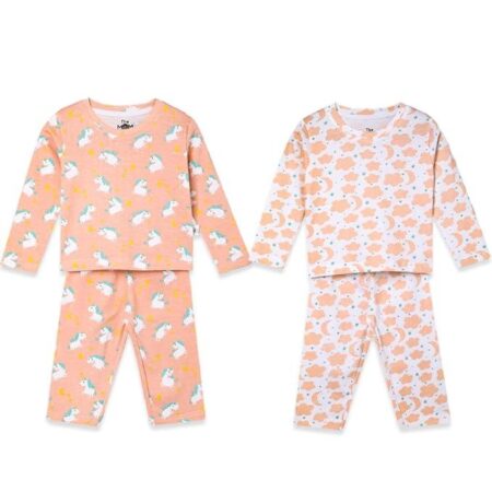 Kids Pajama Set Combo | Cotton |Night Suit | Sleepwear for Baby-Dreamy Unicorn & Sweet Dreams